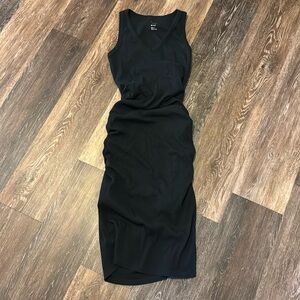 Black Rouched Side Maxi Dress